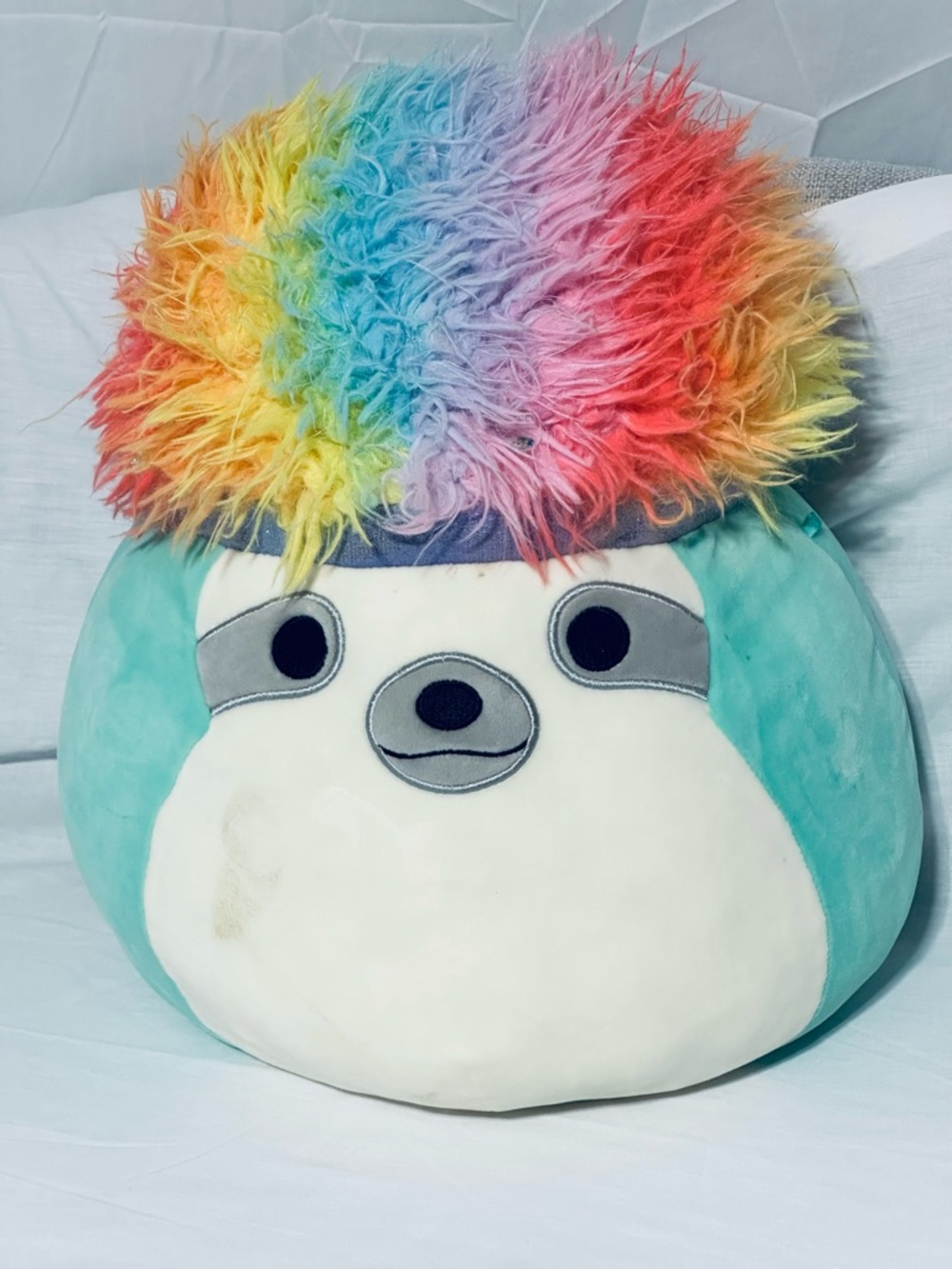 Claire's Teal Plushy panda with White Label